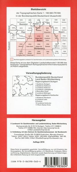 Produktbild: Stuttgart / Nord  1:100 000