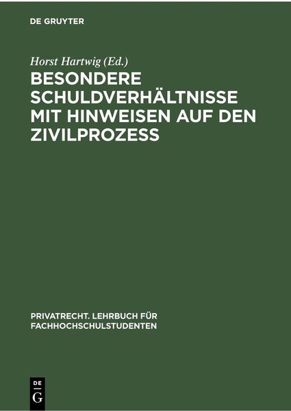 Produktbild: Besondere Schuldverh&auml;ltnisse mit Hinweisen auf den Zivilproze&szlig;