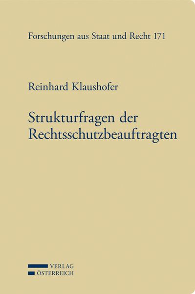 Produktbild: Strukturfragen der Rechtsschutzbeauftragten