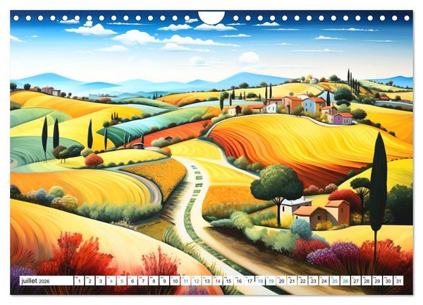 Produktbild: Paysages color&eacute;s (Calendrier mural 2026 DIN A4 vertical), CALVENDO calendrier mensuel