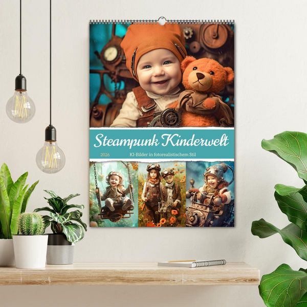 Produktbild: Steampunk Kinderwelt (Wandkalender 2026 DIN A2 hoch), CALVENDO Monatskalender