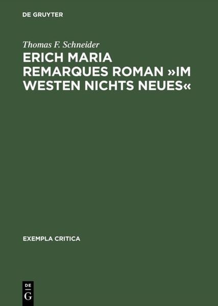 Produktbild: Erich Maria Remarques Roman &raquo;Im Westen nichts Neues&laquo;