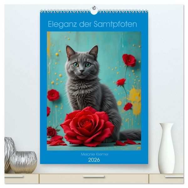 Produktbild: Eleganz der Samtpfoten (hochwertiger Premium Wandkalender 2026 DIN A2 hoch), Kunstdruck in Hochglanz