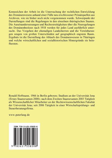 Produktbild: Die Dom&auml;nenfrage in Th&uuml;ringen