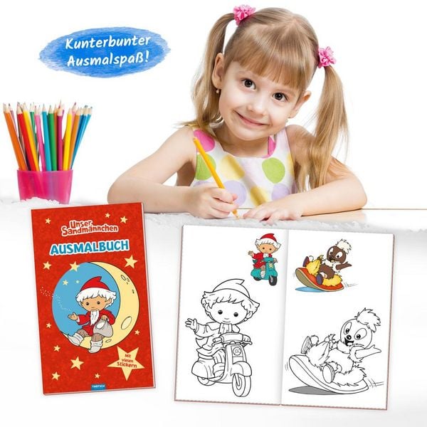 Produktbild: Tr&ouml;tsch Unser Sandm&auml;nnchen Malbuch Ausmalbuch mit Stickern