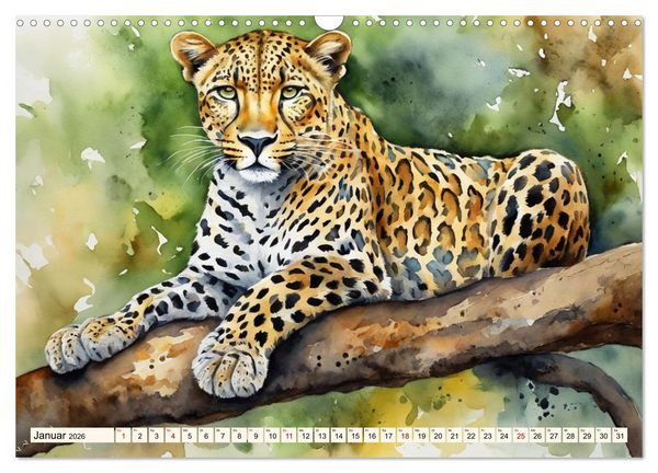 Produktbild: Zauberhafte Aquarelle von Afrikas Tierwelt (Wandkalender 2026 DIN A3 quer), CALVENDO Monatskalender