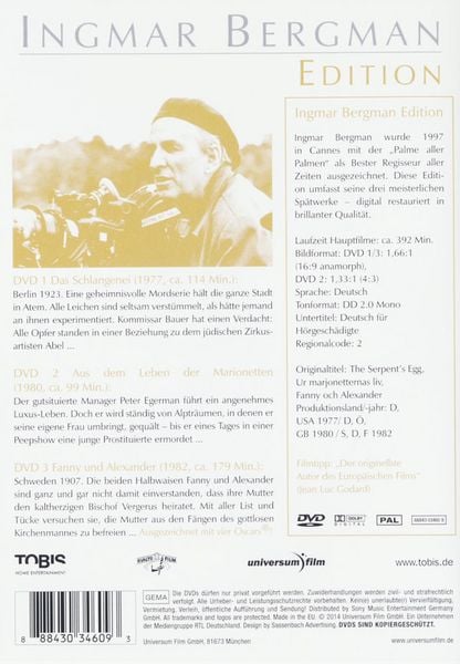 Produktbild: Ingmar Bergmann Edition [3 DVDs]