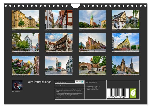 Produktbild: Ulm Impressionen (Wandkalender 2026 DIN A4 quer), CALVENDO Monatskalender