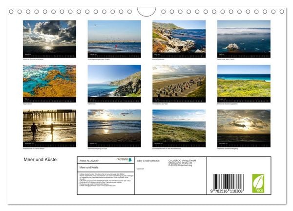 Produktbild: Meer und K&uuml;ste (Wandkalender 2026 DIN A4 quer), CALVENDO Monatskalender