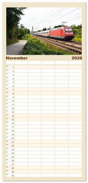 Produktbild: Familienplaner 2026 - Die Baureihe 101 der Deutschen Bahn mit 5 Spalten (Wandkalender, 21 x 45 cm) CALVENDO