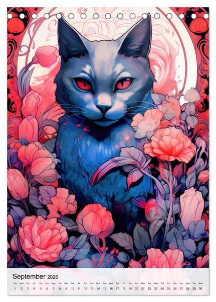 Produktbild: Feline Zen (Desk Calendar 2026 DIN A5 portrait), CALVENDO 12 Month DeskCalendar