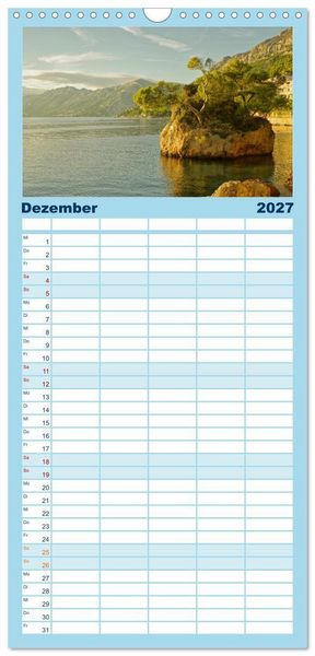 Produktbild: Familienplaner 2027 - Dalmatien - Stille Orte mit 5 Spalten (Wandkalender, 21 x 45 cm) CALVENDO