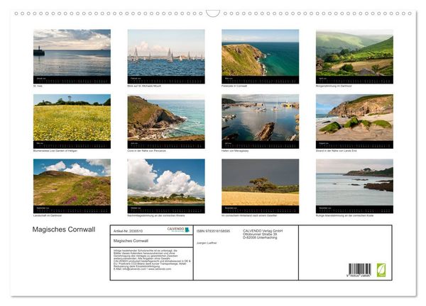 Produktbild: Magisches Cornwall (Wandkalender 2026 DIN A2 quer), CALVENDO Monatskalender