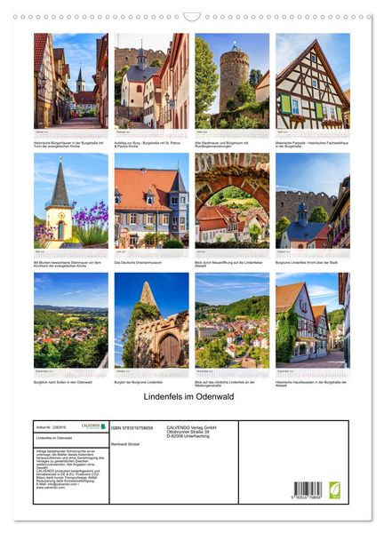 Produktbild: Lindenfels im Odenwald (Wandkalender 2027 DIN A2 hoch), CALVENDO Monatskalender