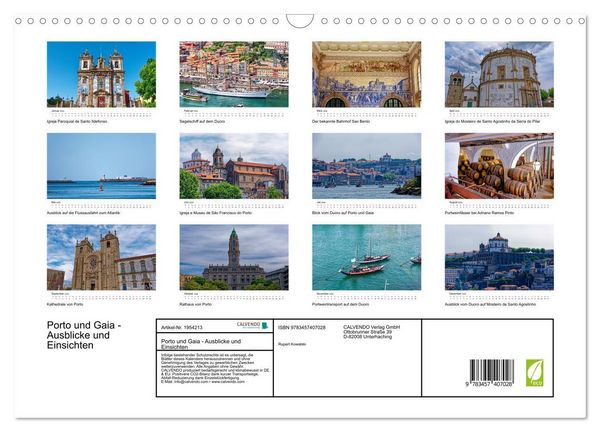 Produktbild: Porto und Gaia - Ausblicke und Einsichten (Wandkalender 2026 DIN A3 quer), CALVENDO Monatskalender