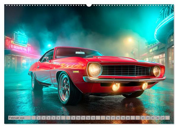 Produktbild: Amerikas rollende Legenden &ndash; Retro-Design trifft Nostalgie (hochwertiger Premium Wandkalender 2026 DIN A2 quer), Kunstdruck in Hochglanz