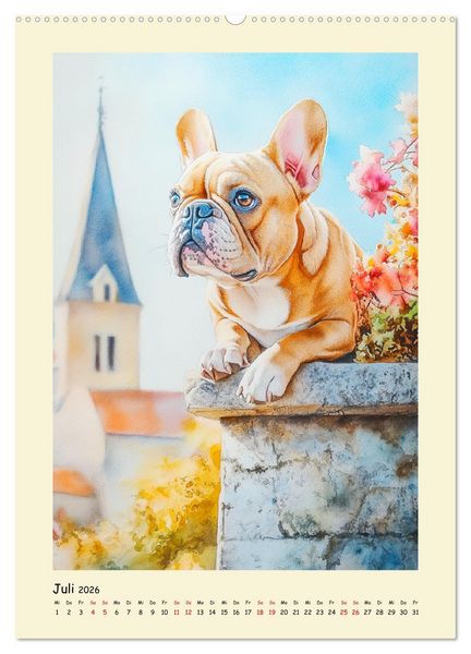 Produktbild: Charmante Bulldoggen. Franz&ouml;sische Lebensfreude auf vier Pfoten (Wandkalender 2026 DIN A2 hoch), CALVENDO Monatskalender