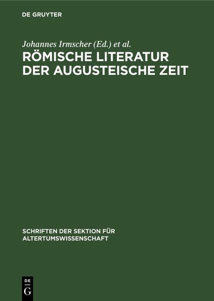 Produktbild: R&ouml;mische Literatur der Augusteische Zeit