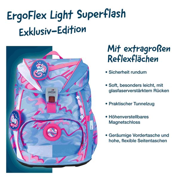 Produktbild: DerDieDas Schulranzen Set ErgoFlex Light Superflash, Schulranzen Set, 5tlg, Magic Unicorn