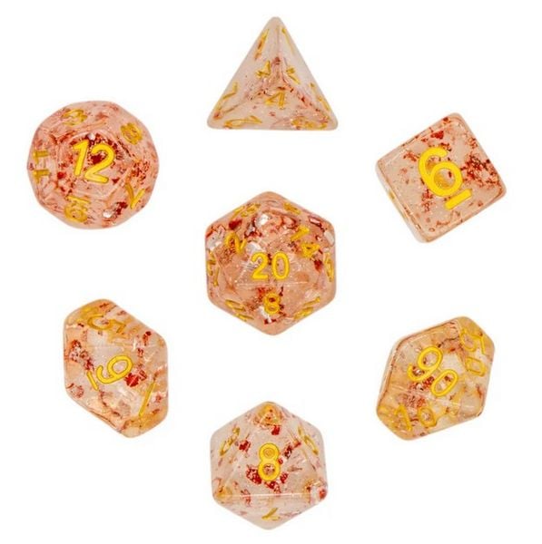Pegasus DIC17543 - Würfelset Confetti: Red Flakes (7)