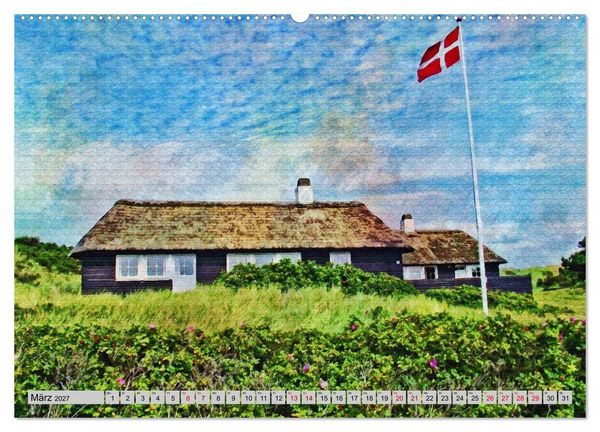 Produktbild: D&auml;nemark - Sch&ouml;nheiten J&uuml;tlands in feinen Aquarellfarben (hochwertiger Premium Wandkalender 2027 DIN A2 quer), Kunstdruck in Hochglanz