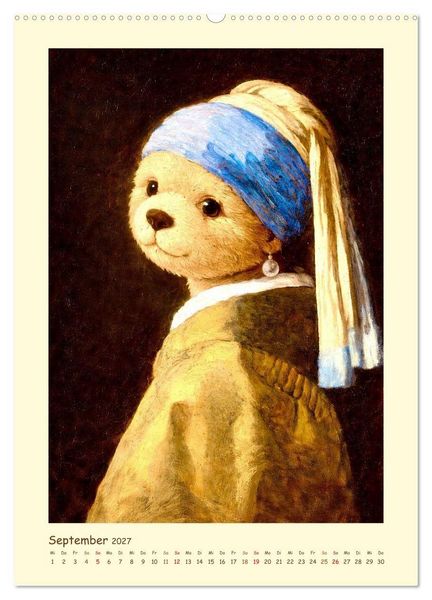 Produktbild: Teddy Kunstgalerie (Wandkalender 2027 DIN A2 hoch), CALVENDO Monatskalender