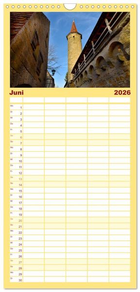Produktbild: Familienplaner 2026 - Erlebe mit mir Rothenburg ob der Tauber mit 5 Spalten (Wandkalender, 21 x 45 cm) CALVENDO