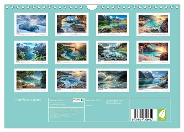 Produktbild: Traumhafte Buchten (Wandkalender 2026 DIN A4 quer), CALVENDO Monatskalender