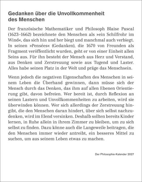 Produktbild: Der Philosophie-Kalender Tagesabrei&szlig;kalender 2027