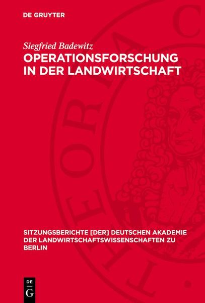 Produktbild: Operationsforschung in der Landwirtschaft