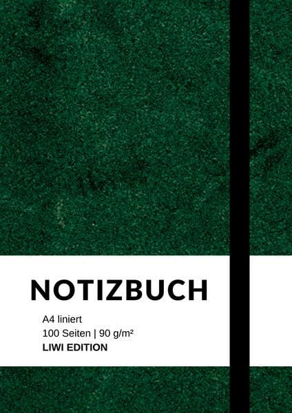 Produktbild: Notizbuch A4 liniert gr&uuml;n - 100 Seiten Soft Cover