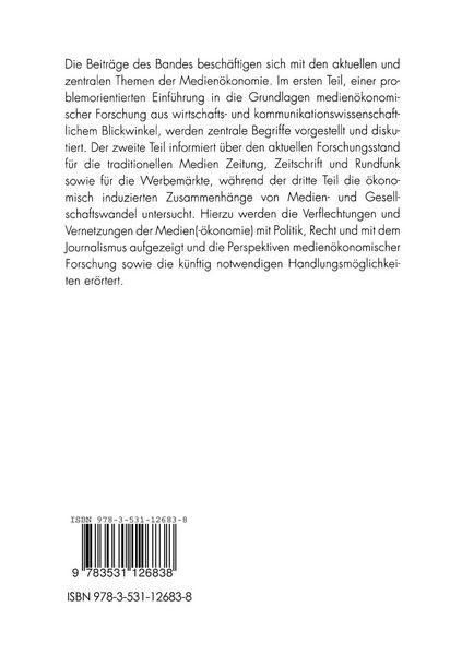 Produktbild: &Ouml;konomie der Medien und des Mediensystems