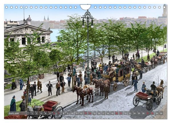 Produktbild: Hamburg zur Kaiserzeit - Fotos neu restauriert und koloriert (Wandkalender 2026 DIN A4 quer), CALVENDO Monatskalender