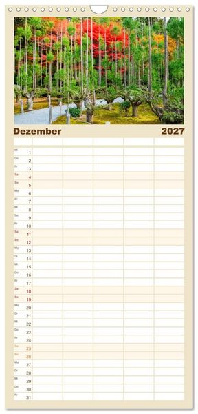 Produktbild: Familienplaner 2027 - Unterwegs in Japan mit 5 Spalten (Wandkalender, 21 x 45 cm) CALVENDO
