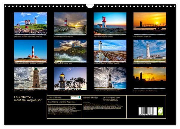 Produktbild: Leuchtt&uuml;rme - maritime Wegweiser (Wandkalender 2026 DIN A3 quer), CALVENDO Monatskalender