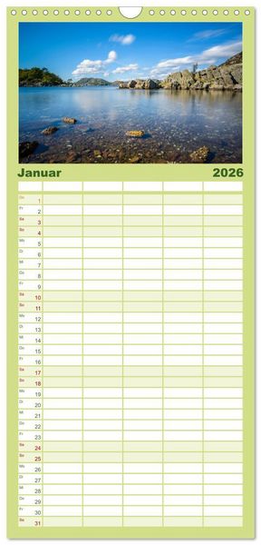 Produktbild: Familienplaner 2026 - Norwegens S&uuml;den mit 5 Spalten (Wandkalender, 21 x 45 cm) CALVENDO