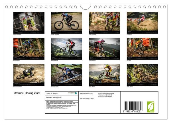 Produktbild: Downhill Racing 2026 (Wandkalender 2026 DIN A4 quer), CALVENDO Monatskalender