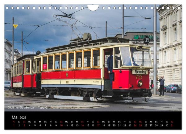 Produktbild: Historische Stra&szlig;enbahnen in Wien (Wandkalender 2026 DIN A4 quer), CALVENDO Monatskalender