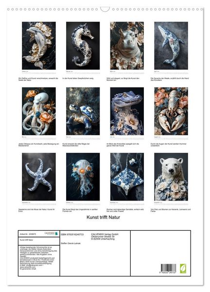 Produktbild: Kunst trifft Natur (Wandkalender 2026 DIN A2 hoch), CALVENDO Monatskalender