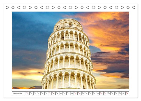 Produktbild: Pisa - wundersch&ouml;nes Reiseziel (Tischkalender 2026 DIN A5 quer), CALVENDO Monatskalender
