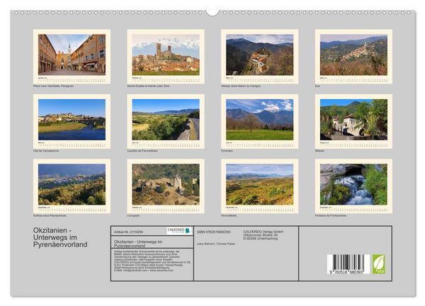Produktbild: Okzitanien - Unterwegs im Pyren&auml;envorland (hochwertiger Premium Wandkalender 2026 DIN A2 quer), Kunstdruck in Hochglanz