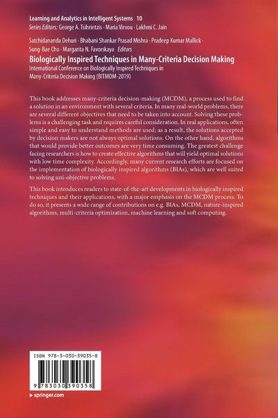 Produktbild: Biologically Inspired Techniques in Many-Criteria Decision Making