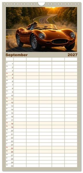 Produktbild: Familienplaner 2027 - N&auml;chster Halt: Rennstrecke mit 5 Spalten (Wandkalender, 21 x 45 cm) CALVENDO
