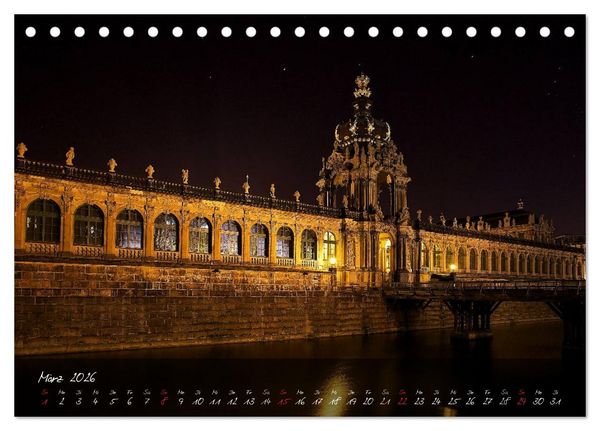 Produktbild: Nachts in Dresden (Tischkalender 2026 DIN A5 quer), CALVENDO Monatskalender