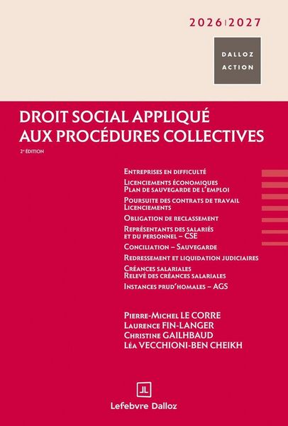 Produktbild: Droit Social Applique aux Procedures Collectives (Edition 2026/2027)