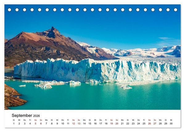 Produktbild: Patagonien, Los Glaciares Nationalpark: Perito Moreno Gletscher (Tischkalender 2026 DIN A5 quer), CALVENDO Monatskalender