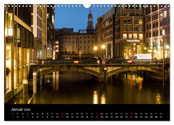 Produktbild: Hamburg - N&auml;chtliche Impressionen (Wandkalender 2026 DIN A3 quer), CALVENDO Monatskalender