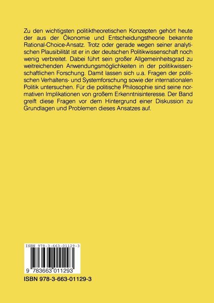 Produktbild: Rational Choice in der Politikwissenschaft