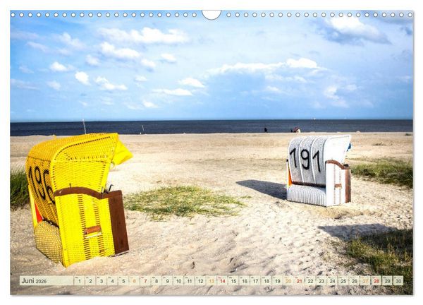 Produktbild: Maritime K&uuml;stenorte - von Greetsiel, &uuml;ber Neuharlingersiel bis Schillig (Wandkalender 2026 DIN A3 quer), CALVENDO Monatskalender