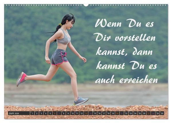 Produktbild: Sport Spruchkalender (hochwertiger Premium Wandkalender 2026 DIN A2 quer), Kunstdruck in Hochglanz